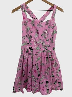 Hell Bunny Pink Zombie Diner Pin Up Dress Size XS